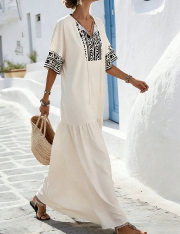 Rochie lunga SHEIN, crem