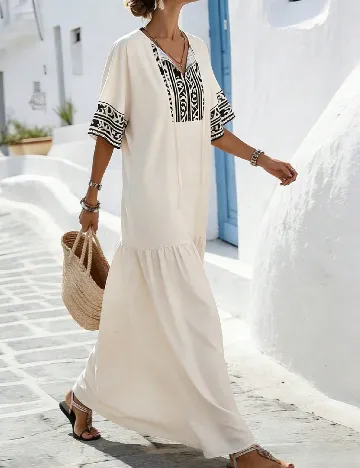 Rochie lunga SHEIN, crem