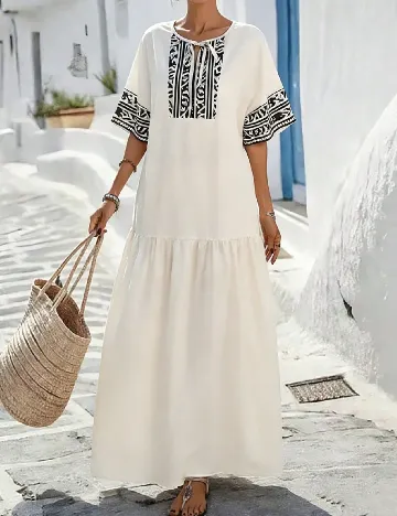 Rochie lunga SHEIN, crem