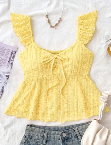 Top Shein Kids, galben