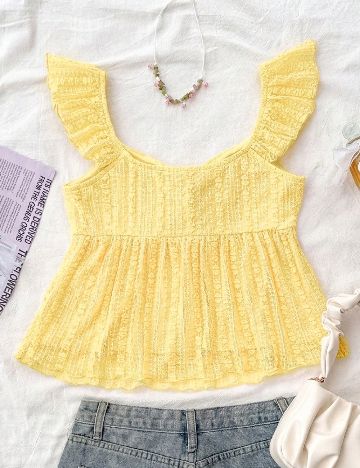 Top Shein Kids, galben