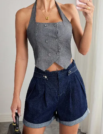 Pantaloni scurti SHEIN, bleumarin