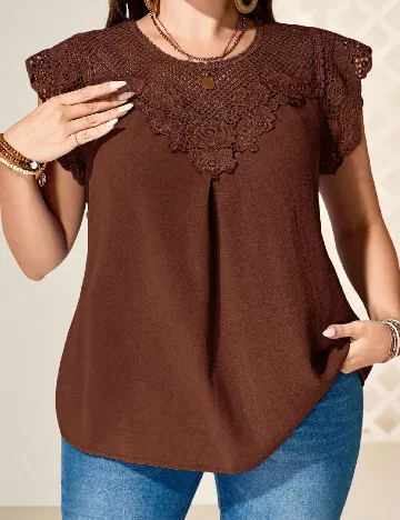 Bluza Emery Rose Curve, maro