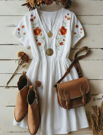 Rochie medie SHEIN, alb