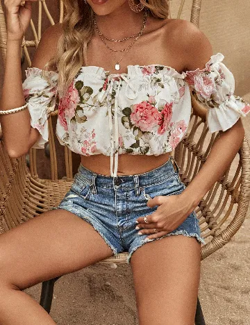 Top SHEIN, floral print