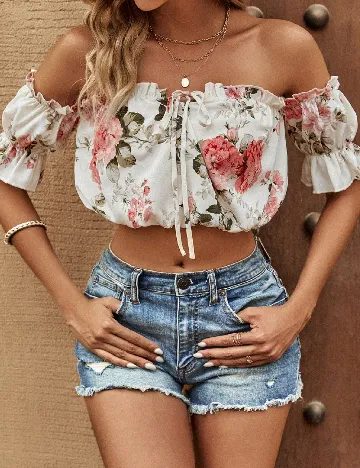 Top SHEIN, floral print