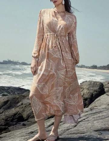 Rochie medie Aveloria, maro