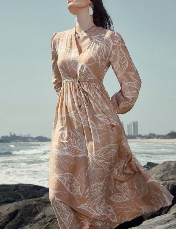 Rochie medie Aveloria, maro