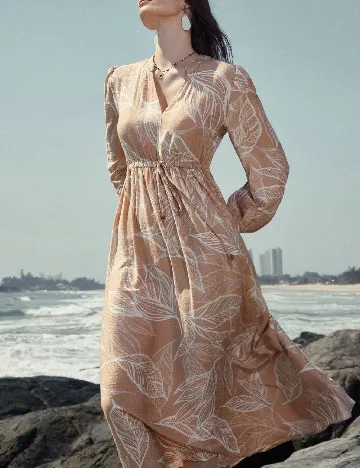 Rochie medie Aveloria, maro