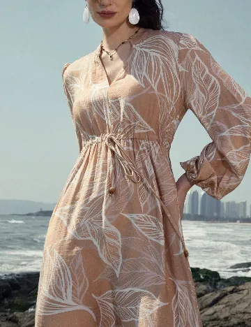 Rochie medie Aveloria, maro