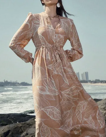 Rochie medie Aveloria, maro