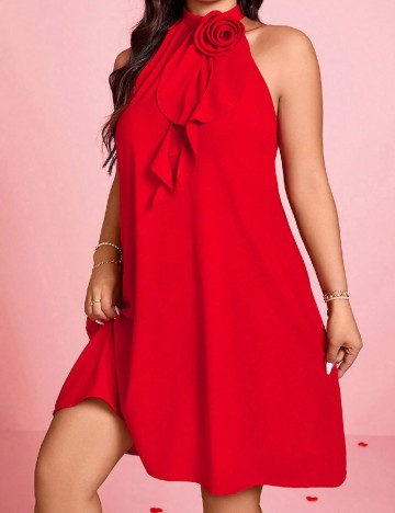 Rochie scurta SHEIN CURVE, rosu