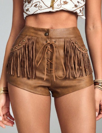 Pantaloni scurti Romwe, maro