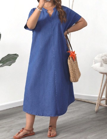 Rochie medie SHEIN CURVE, albastru