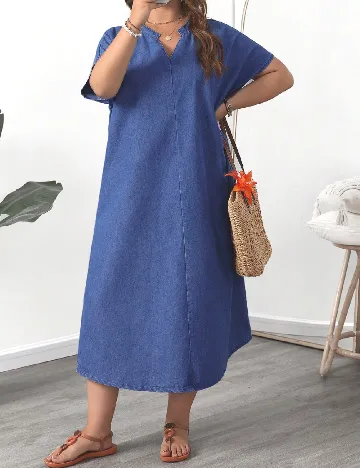 Rochie medie SHEIN CURVE, albastru