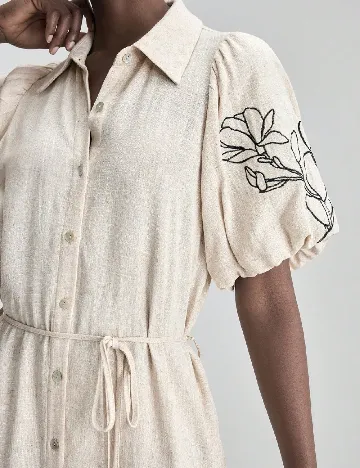 Rochie medie Ontre, bej