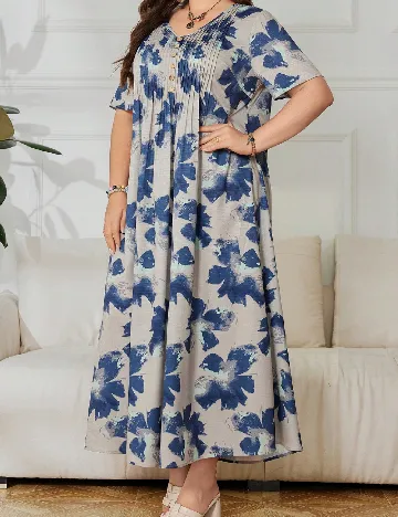 Rochie medie SHEIN CURVE, albastru/gri