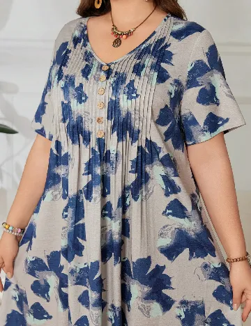 Rochie medie SHEIN CURVE, albastru/gri