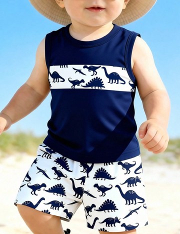 Compleu Shein Kids, bleumarin/alb