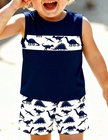 Compleu Shein Kids, bleumarin/alb