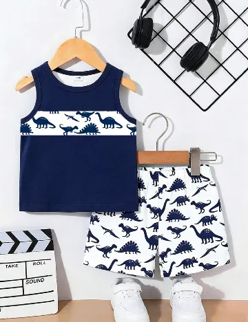 Compleu Shein Kids, bleumarin/alb