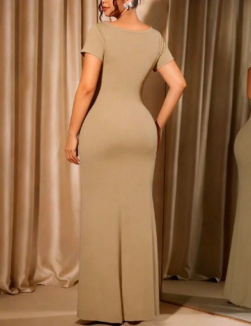 Rochie lunga SHEIN CURVE, maro