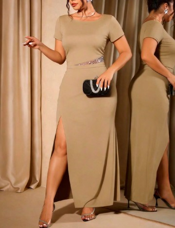 Rochie lunga SHEIN CURVE, maro
