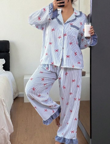 Pijama SHEIN CURVE, albastru