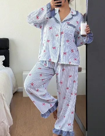 Pijama SHEIN CURVE, albastru