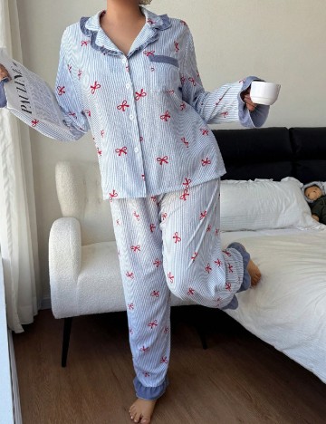 Pijama SHEIN CURVE, albastru
