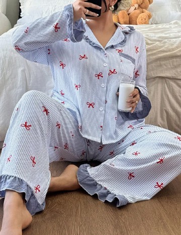 Pijama SHEIN CURVE, albastru