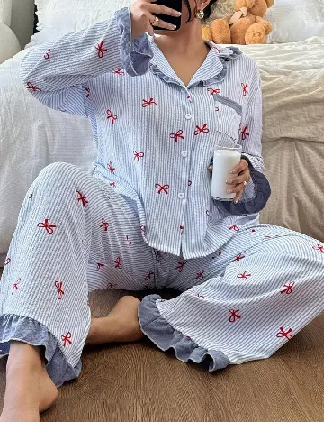 Pijama SHEIN CURVE, albastru