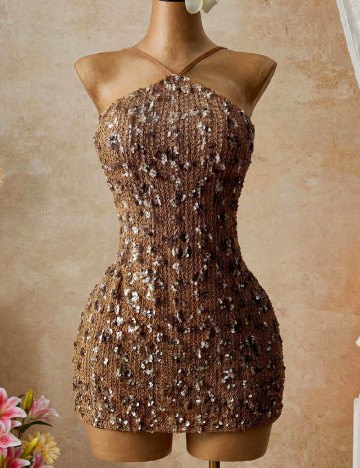 Rochie scurta SHEIN, maro