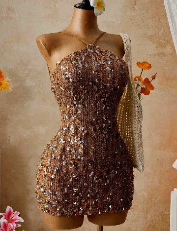 Rochie scurta SHEIN, maro