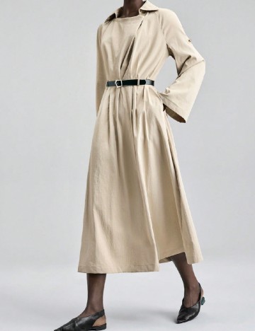 Rochie medie Ontre, bej