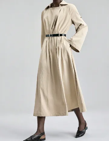 Rochie medie Ontre, bej