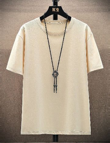 Tricou SHEIN Plus Size Men, bej