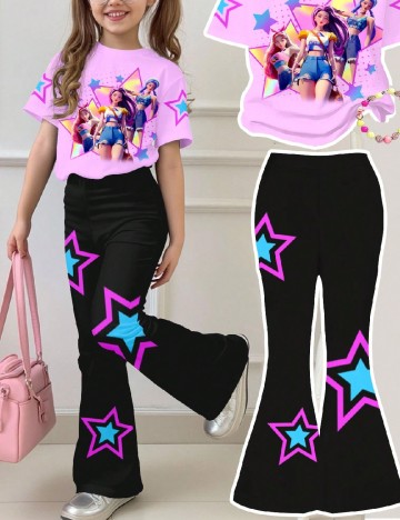 Compleu Shein Kids, mov/negru