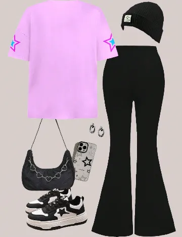 Compleu Shein Kids, mov/negru