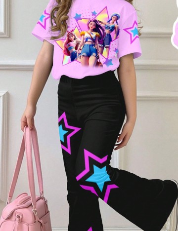 Compleu Shein Kids, mov/negru