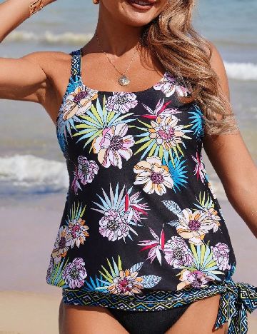 Costum de baie SHEIN, floral print