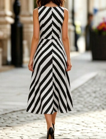 Rochie medie SHEIN, alb/negru