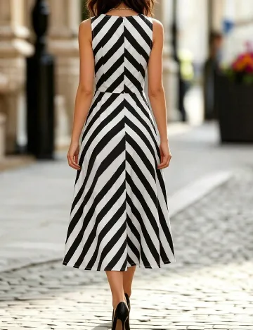 Rochie medie SHEIN, alb/negru