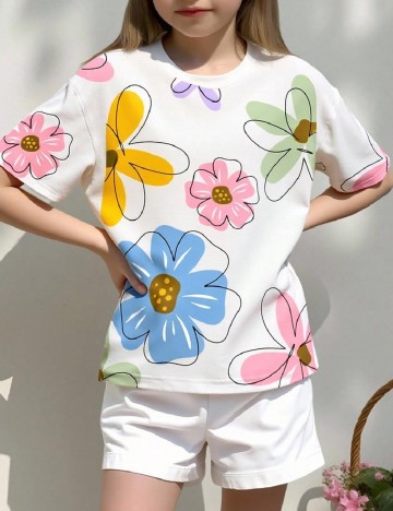 Tricou Shein Kids, floral print