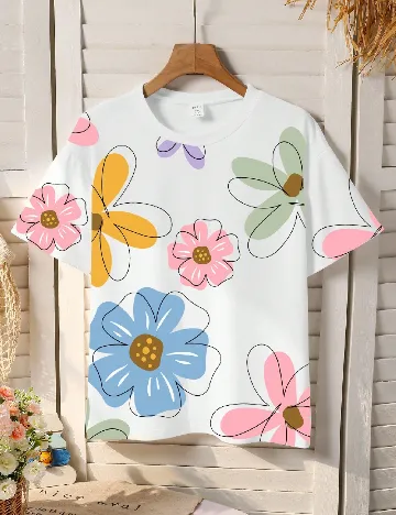 Tricou Shein Kids, floral print