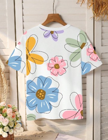 Tricou Shein Kids, floral print