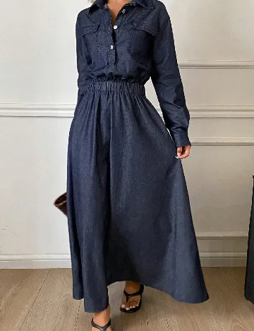 Rochie lunga Dazy, bleumarin
