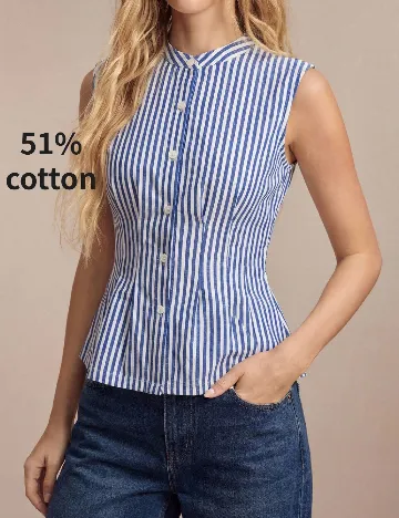 Bluza SHEIN, albastru/alb