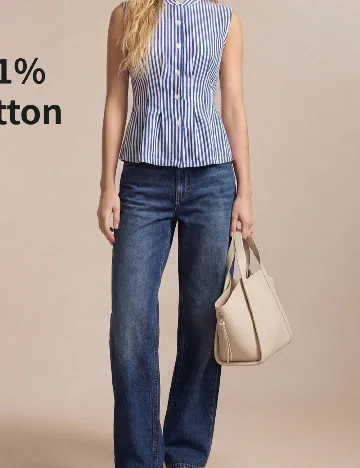 Bluza SHEIN, albastru/alb