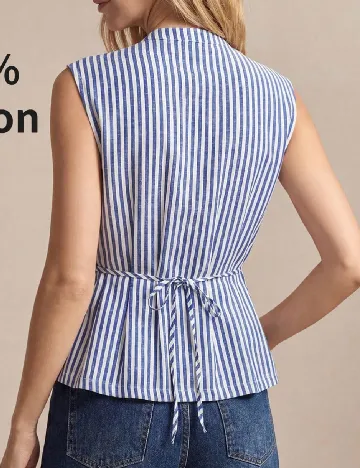 Bluza SHEIN, albastru/alb